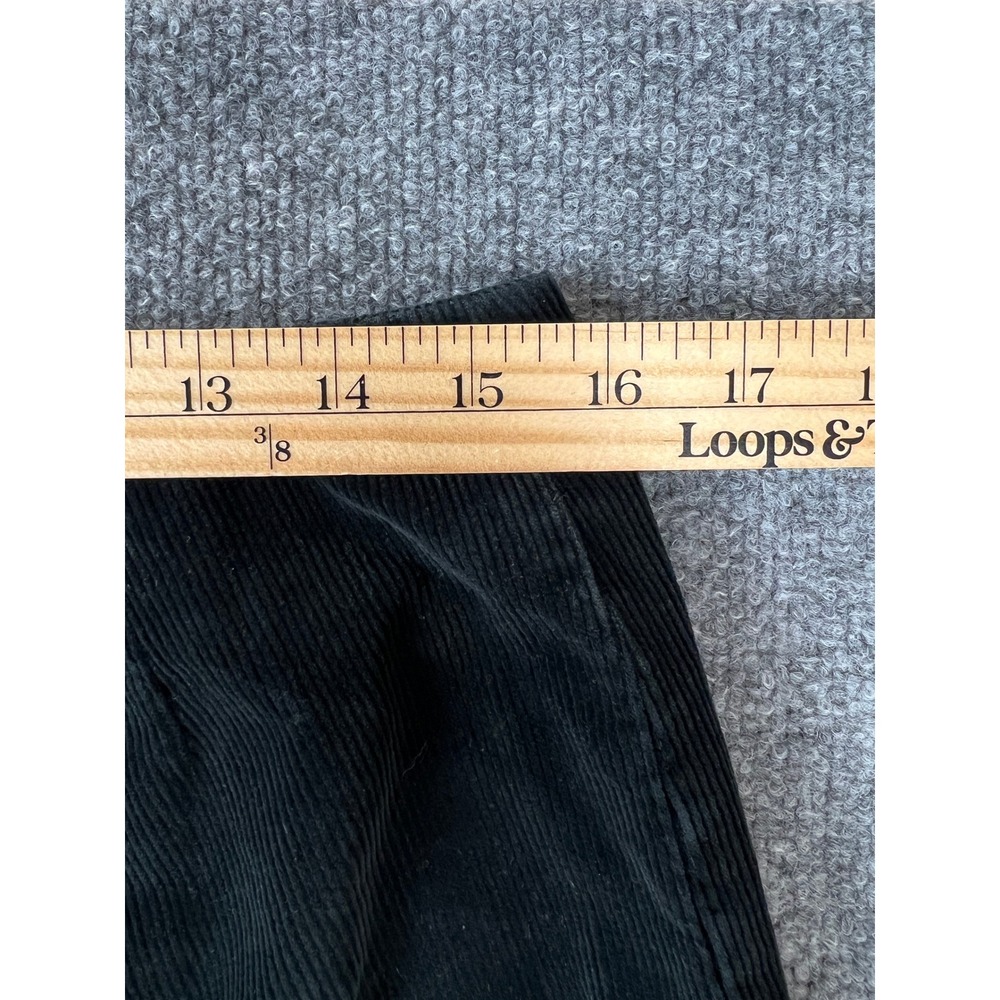 LL Bean Corduroy Pants Black Vintage Side Zip Straight Leg Pants Womens 12 Reg - Picture 5 of 6